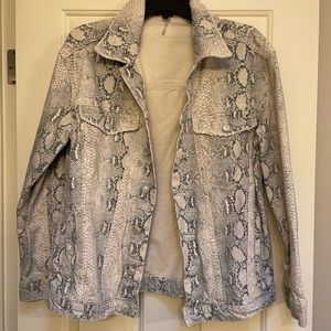 Free People Snakeskin Denim Jacket